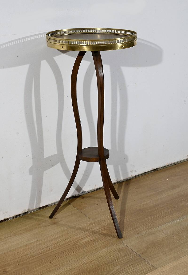 Small Mahogany Pedestal Table, Louis XVI Style – 1900