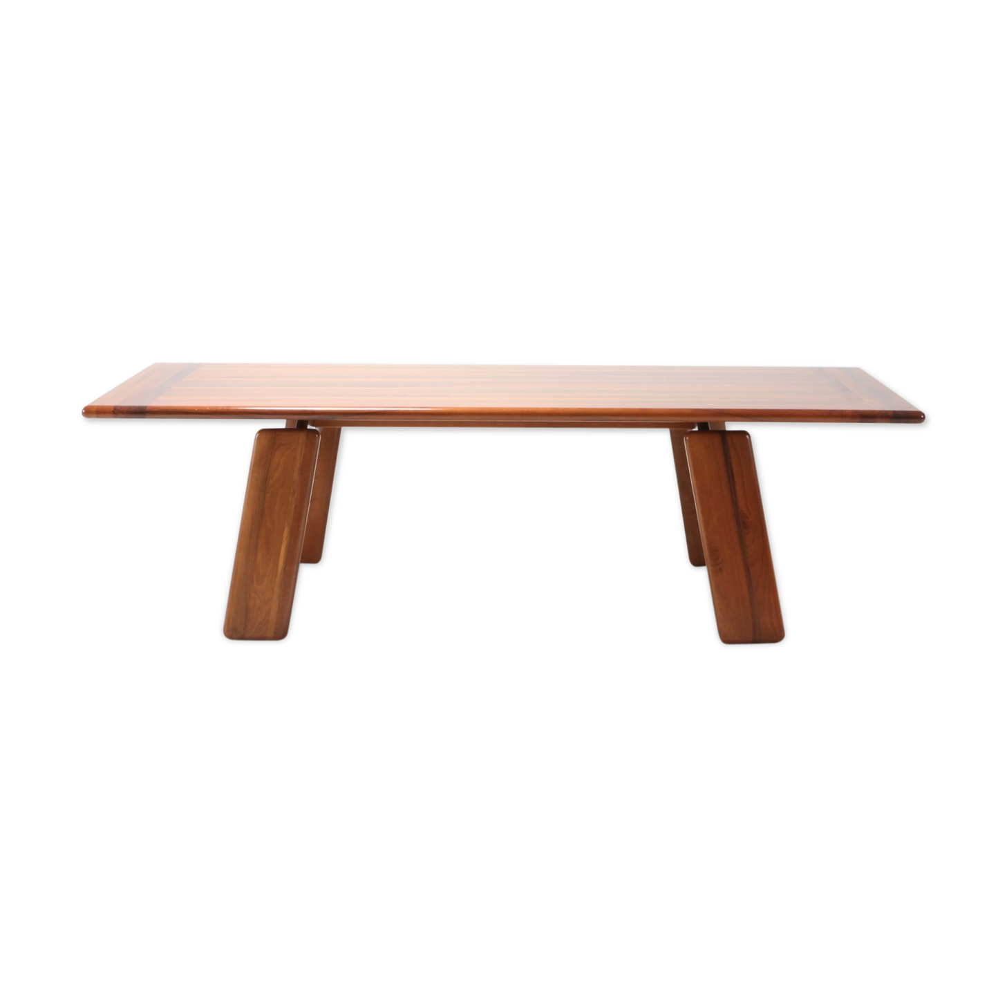 Postmodern walnut dining table by Afra - Tobia Scarpa 1980
