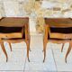 Pair of Louis XV style bedside tables in oak