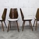 Set of 6 Baumann model 840 G2S chairs in varnished mahogany finish, 1963