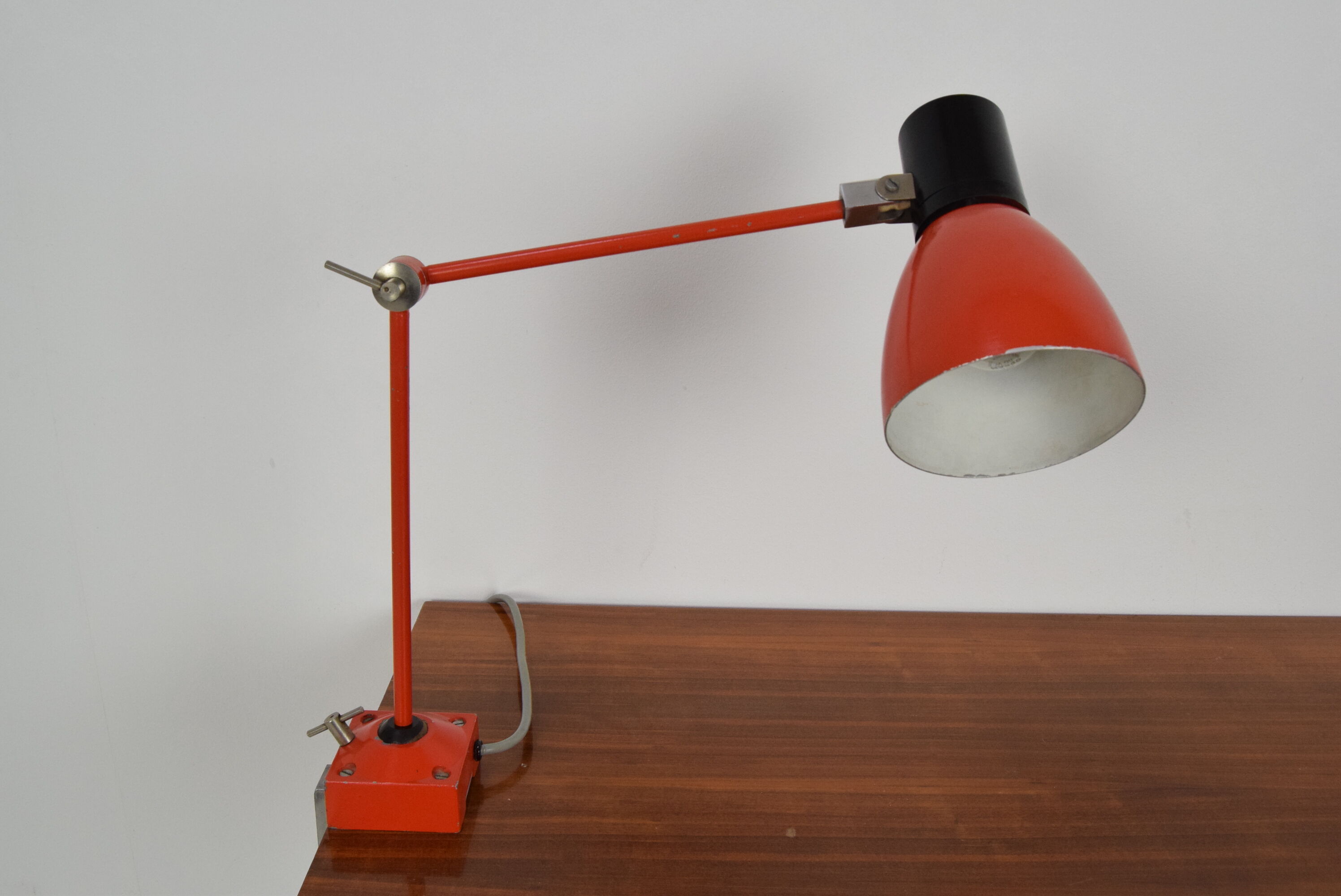 Adjustable industrial table lamp, czechoslovakia,1960's.