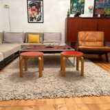 Pair of NE60 stools designed by Alvar Aalto, Artek, Finland, 1980s