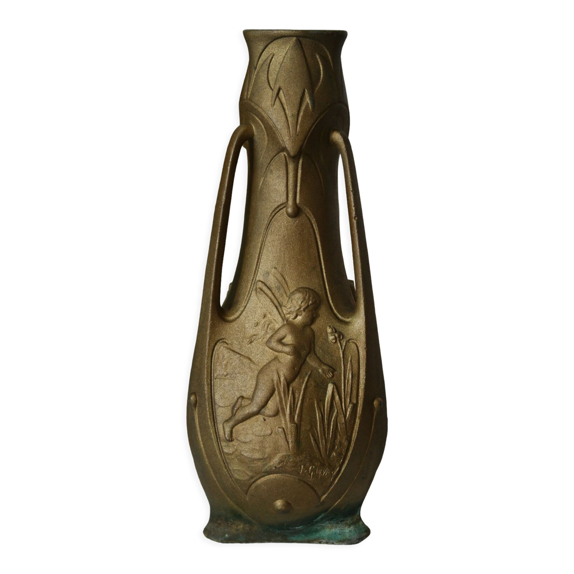 Art Nouveau vase "Nymphes" signed by Jean Garnier