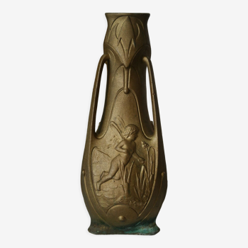 Vase art nouveau "Nymphes" signé Jean Garnier