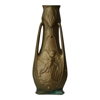 Art Nouveau Vase "Nymphs" signed Jean Garnier