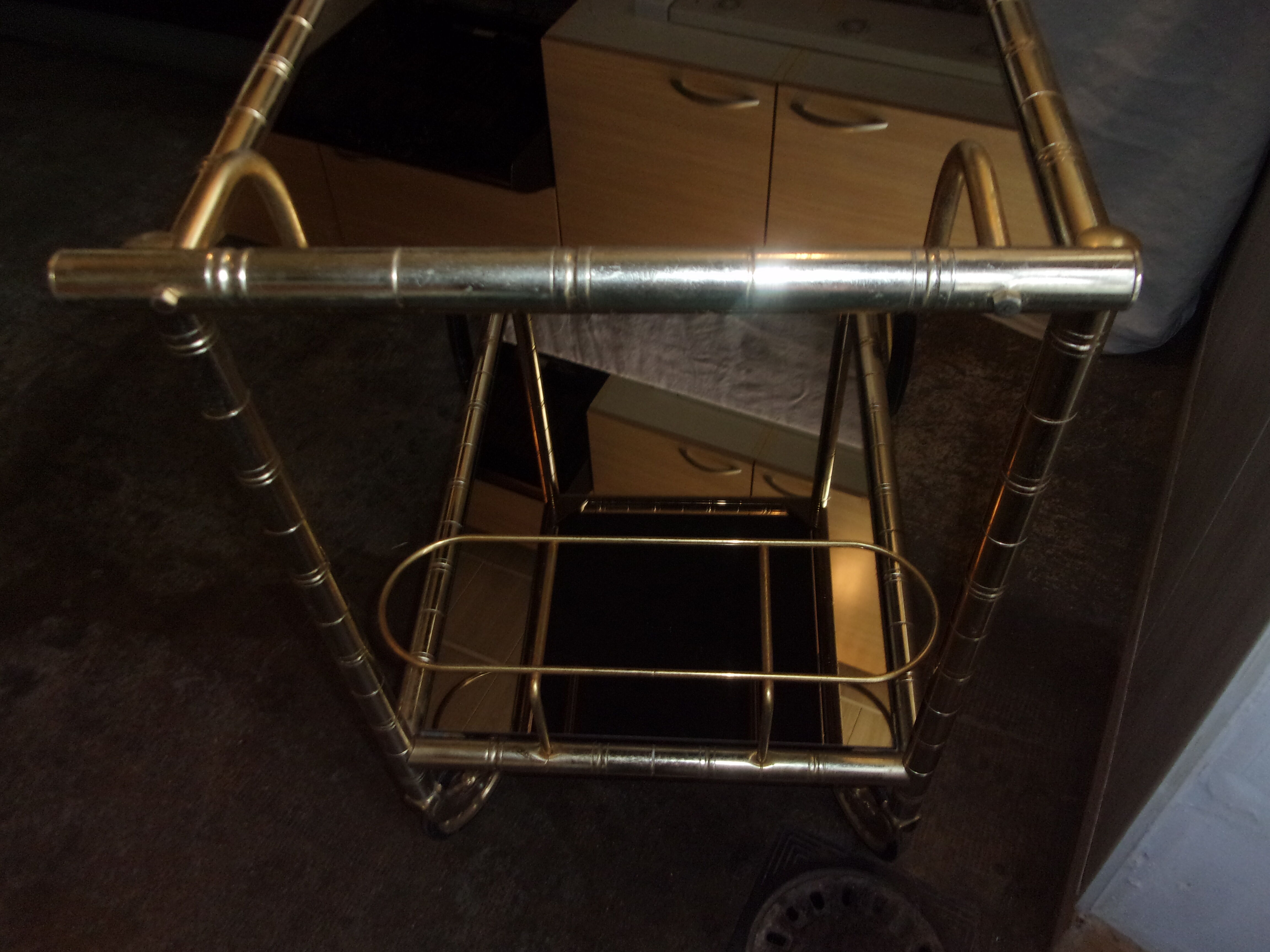 dessert doree brass style bamboo trays mirror 1960