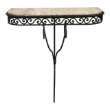 Wrought iron and marble console
