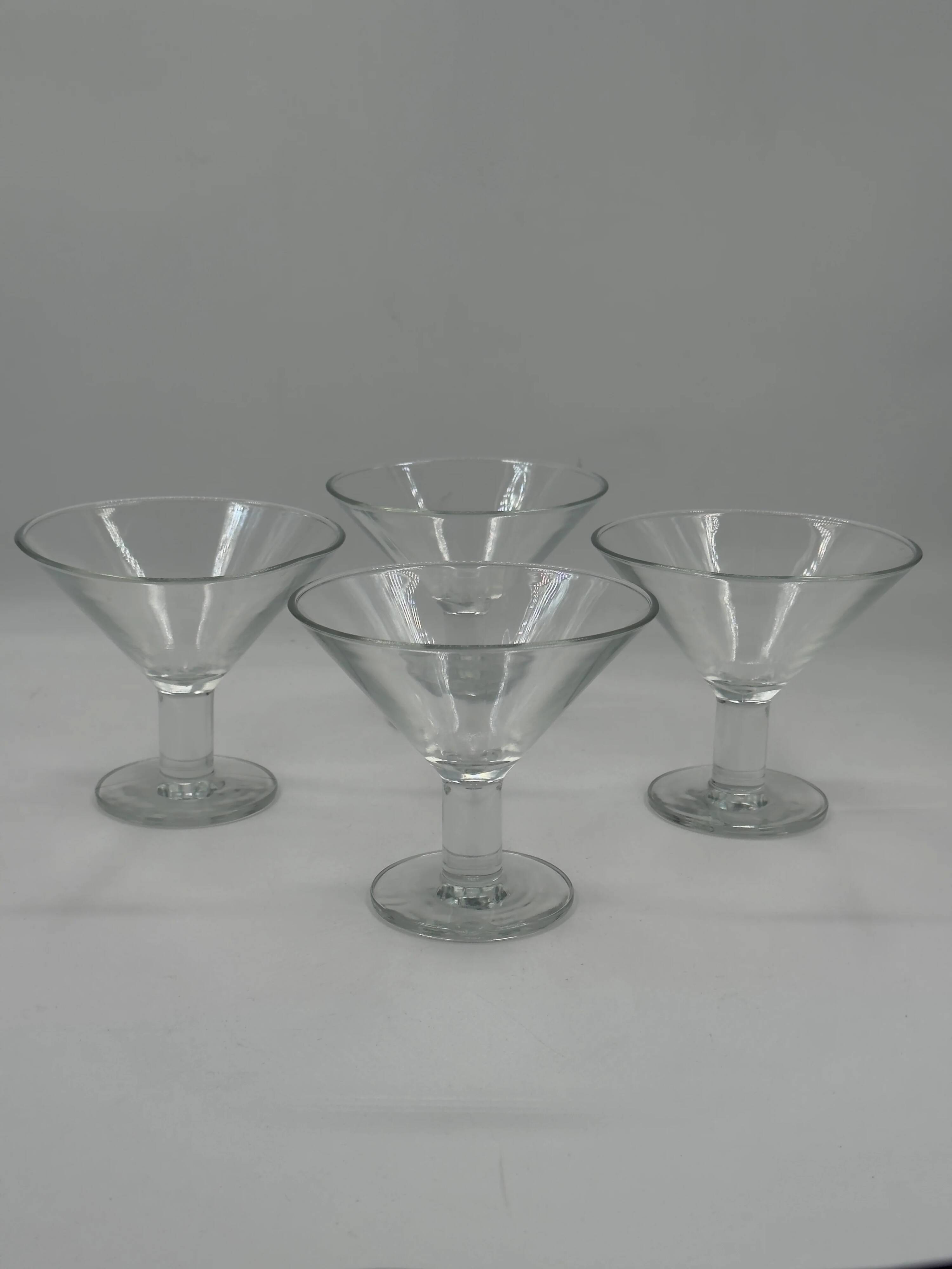 Set of 4 vintage glass coupe/martini glasses