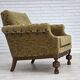 1960s, Danish armchair, furniture velour, carved oak wood.