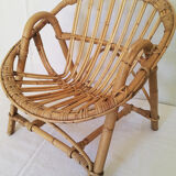Pair of rattan "shell" armchairs for children