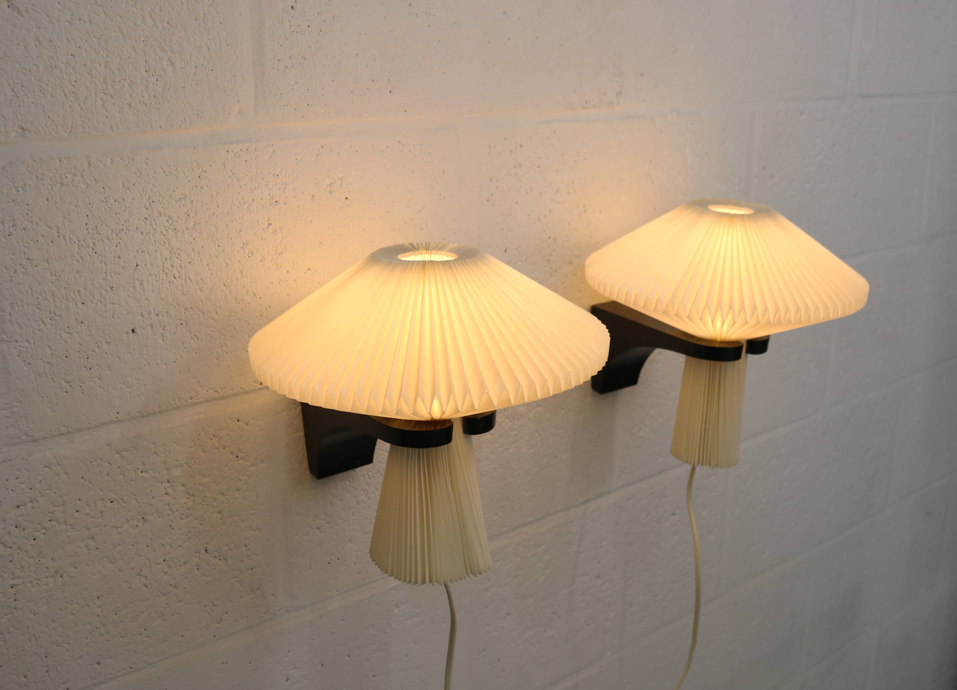 Pair original Le Klint 204 “Mushroom” lamps, designed by Vilhelm Wohlert