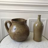 Ceramic bottle / stoneware / pottery vintage 70s signed