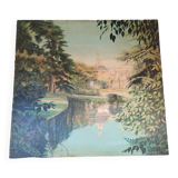 Large oil painting on wood by Jy Doussot contemporary French painter