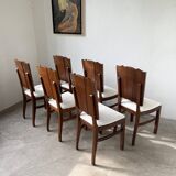 Set 6 chaises art déco chêne 1940
