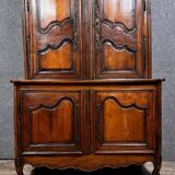 Louis XV style two-part sideboard in cherry and walnut circa 1880