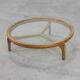 Table moderne en bois de cèdre et verre, Italie fin du 20e siècle