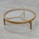 Modern table in ceder wood and glass, Italy late 20th century