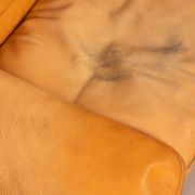 Pair of vintage 70's armchairs in beige leather design ferruccio brunati