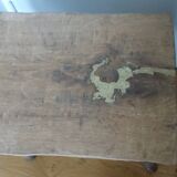 Upcycled brutalist stool, side table, bedside table in solid oak