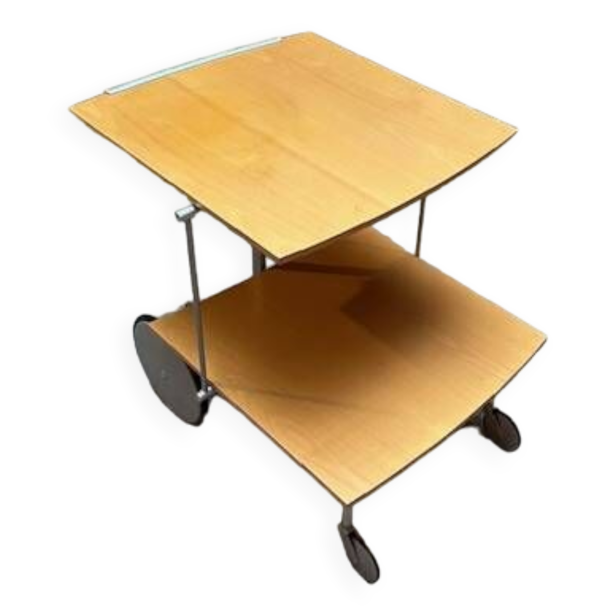 Raul Barbieri and Giorgio Marianelli adjustable light wood bar trolley