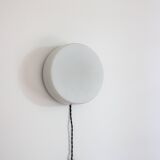 Wall or ceiling light in matt white opaline, 60s/70s