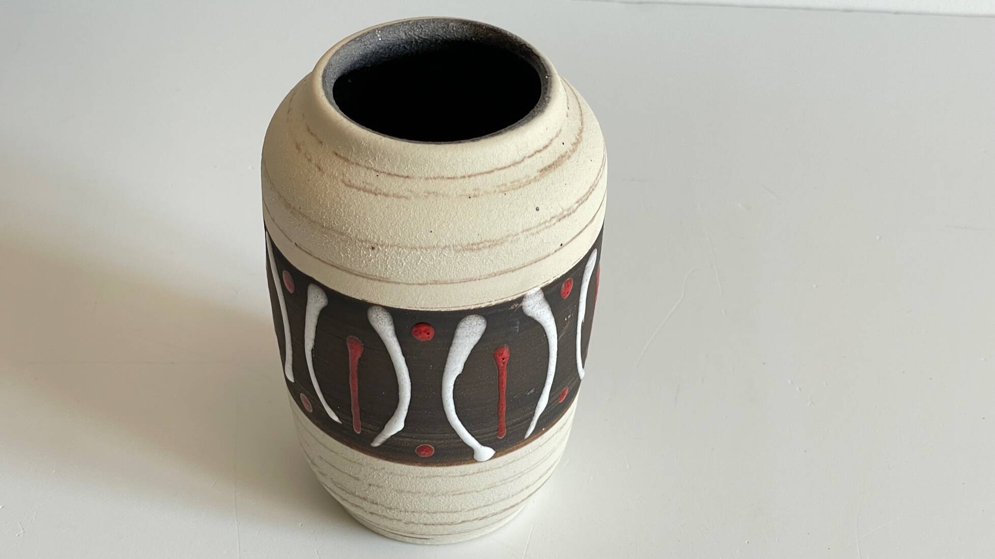 Handmade ceramic vase from the 1950s