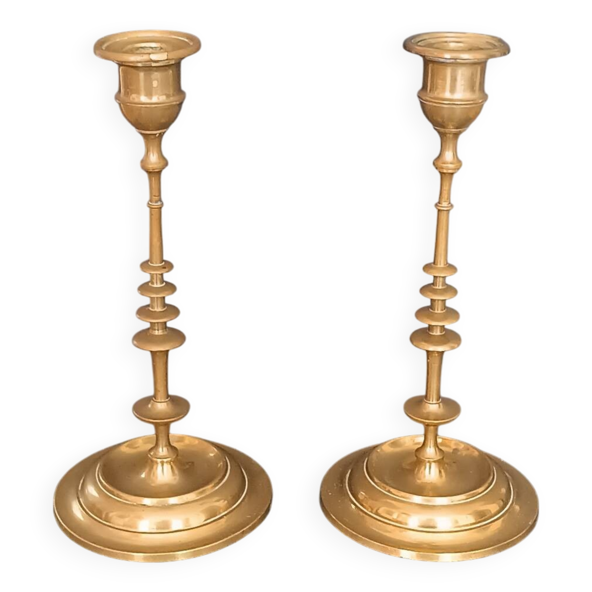 Pair of brass candlesticks