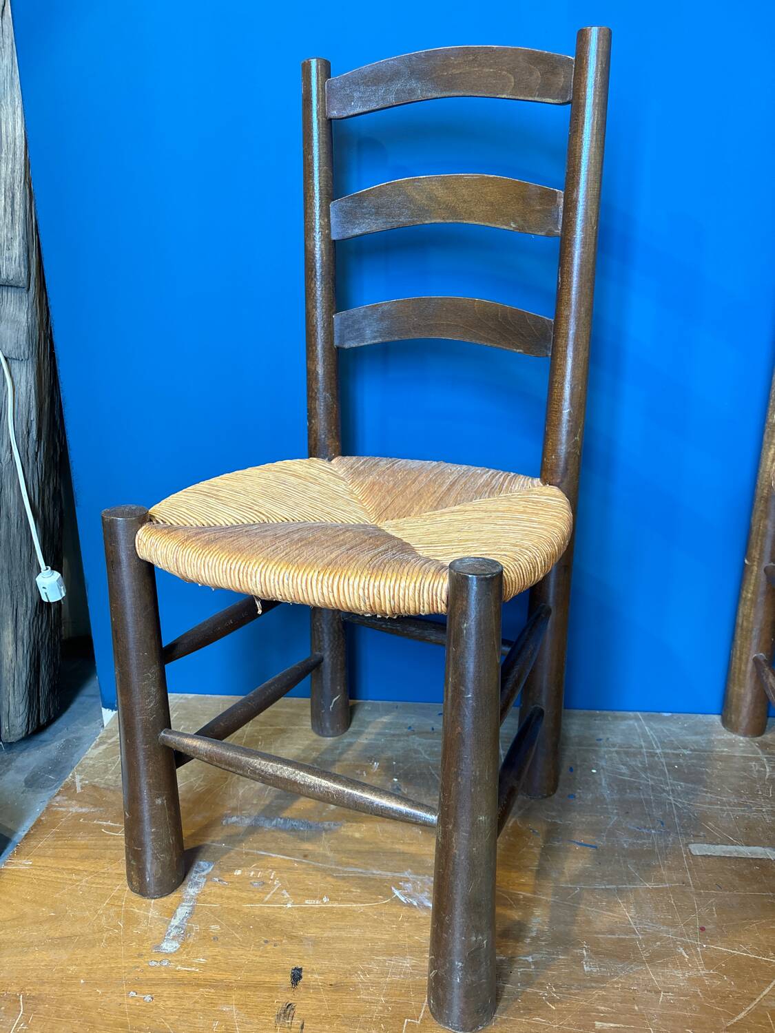 Brutalist straw chair