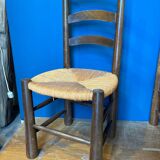 Brutalist straw chair