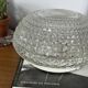 Large round wall lamp ceiling light in transparent vintage glass from the 1970s.