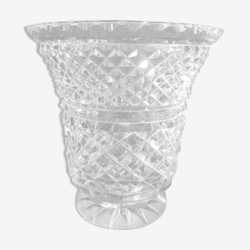 Vase cristal taillé main art deco