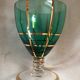 Set of 6 green and gold stemmed glasses