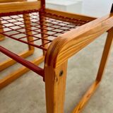 Lot of 4 Knut and Marianne Hagberg designer chairs for Ikea 1982 vintage metal and wood