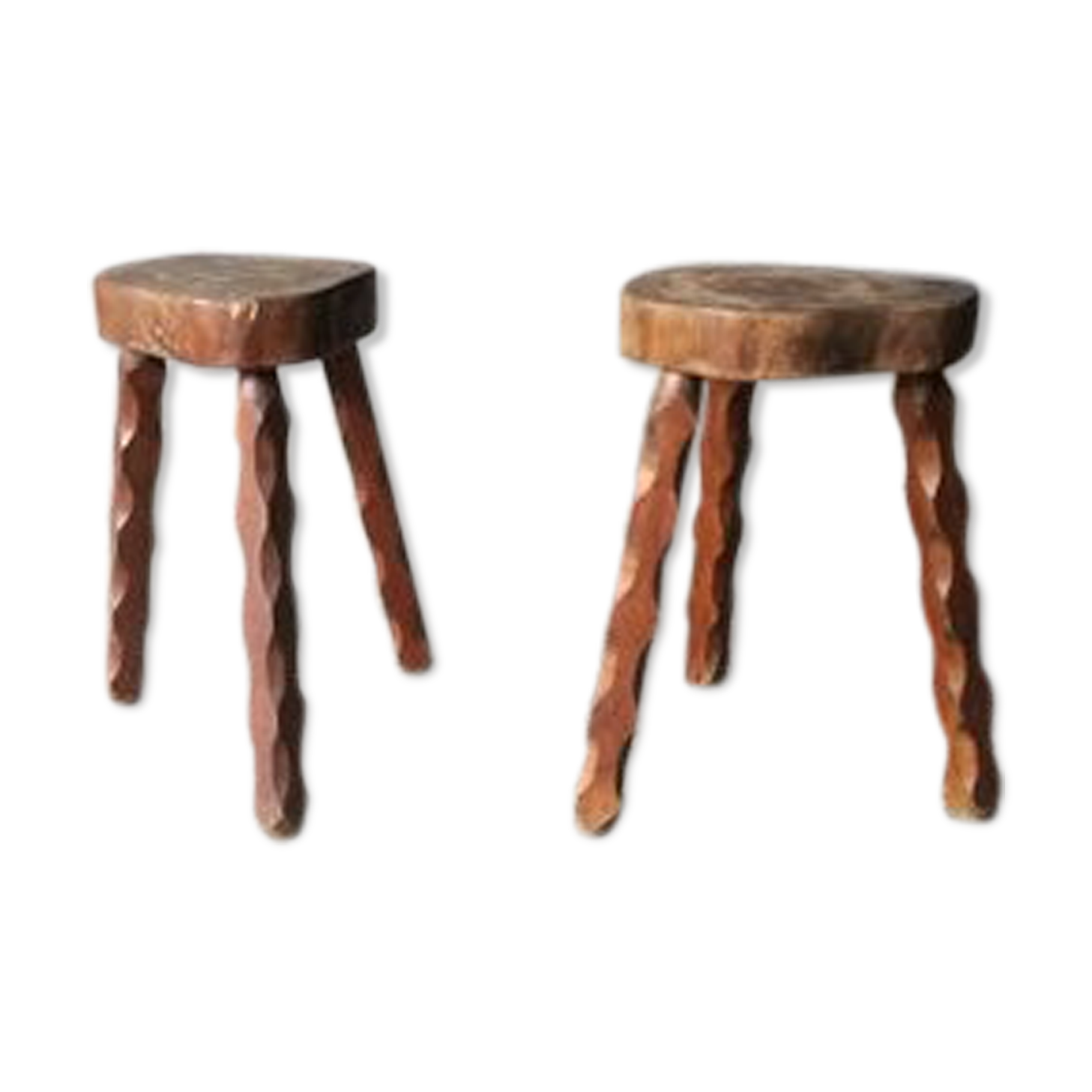 Vintage brutalist tripodes stools