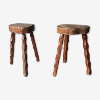 Vintage brutalist tripodes stools