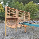 Vintage rattan bed and bedside