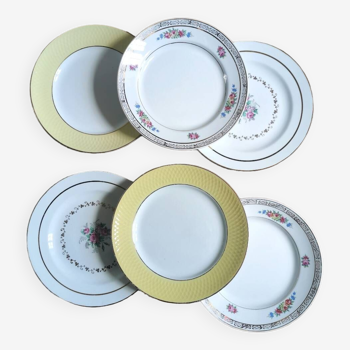 Mismatched vintage dinner plates