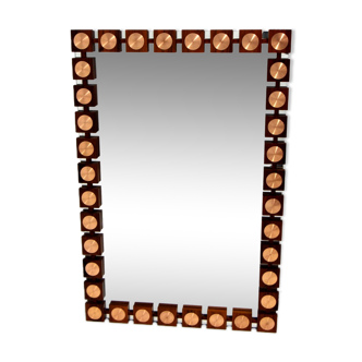 Scandinva rosewood mirror, GT, Glas & Trä, Hovmantorp, Denmark, 1960 - 120x80cm