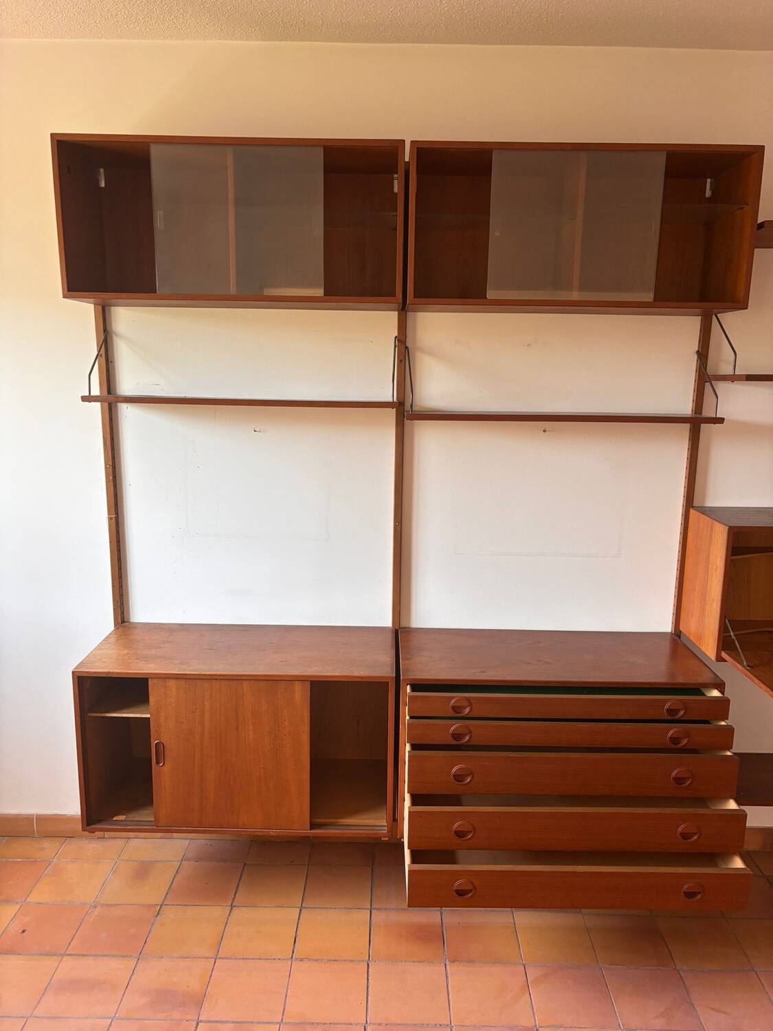 Étagère scandinave en teck modulable