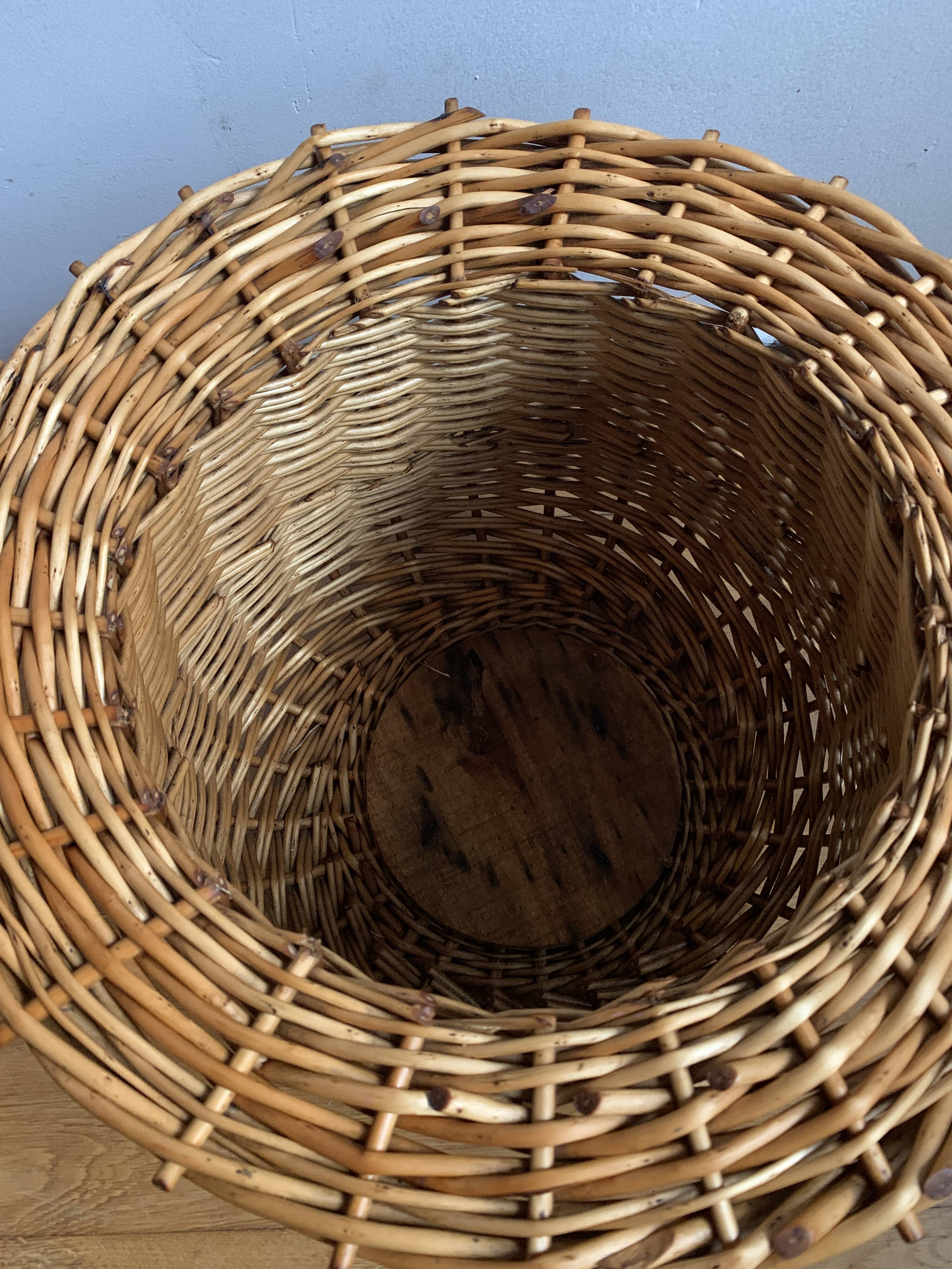 Basket hides wicker pot
