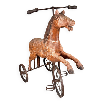 19th Century French Wooden Tricycle