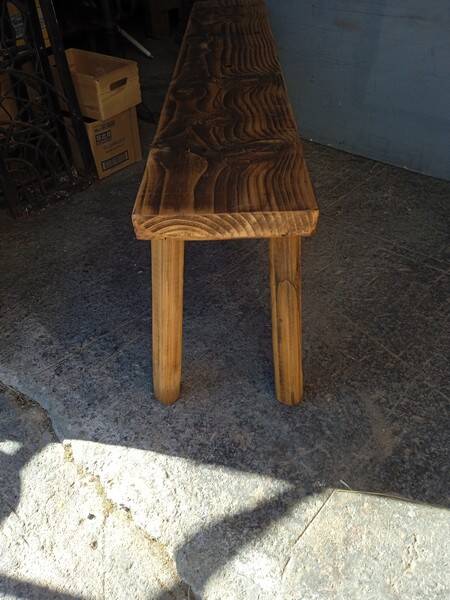 Bench 140 cm old patinated solid wood
