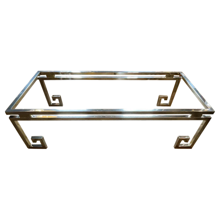 Belgo Chrome Coffee Table in Hollywood Regency Style