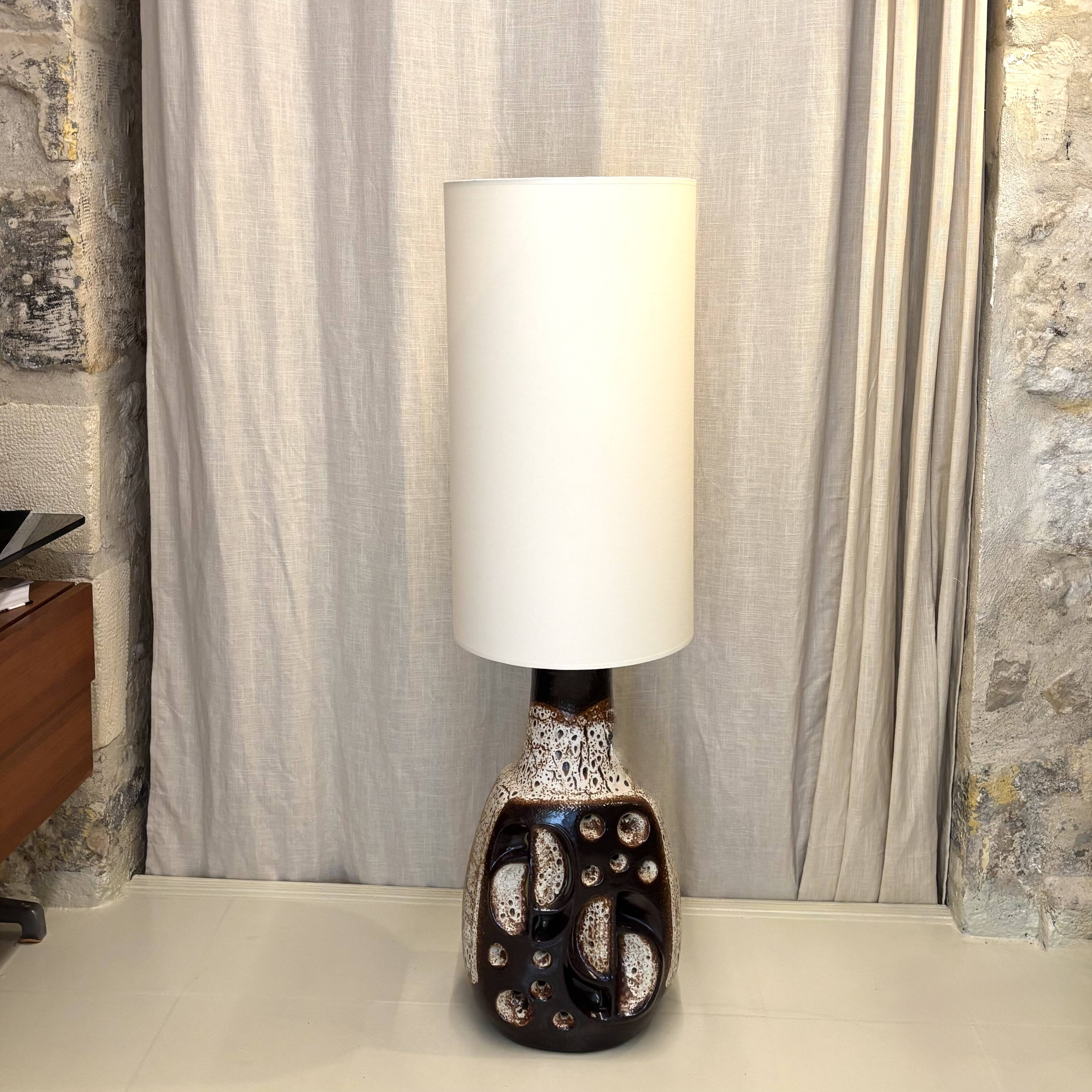 Lampe de sol années 70 en céramique