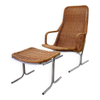 Dirk van Sliedregt lounge chair with footstool, 1960s