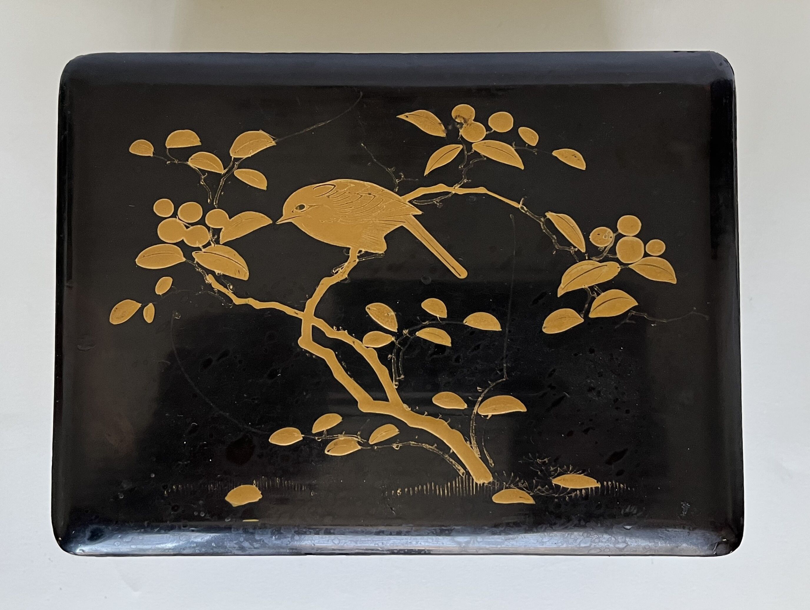 Lacquered wooden jewelry box