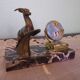 Perpetual calendar on marble base with marble patinated regulated decoration, 60s