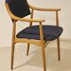 Scandinavian chair 1960 curved armrests