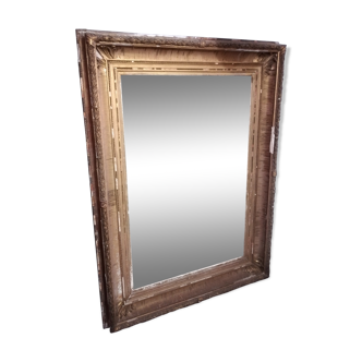 Large mirror in gilded stucco  130x177cm