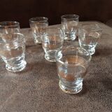Set of 7 digestive glasses. Crystal